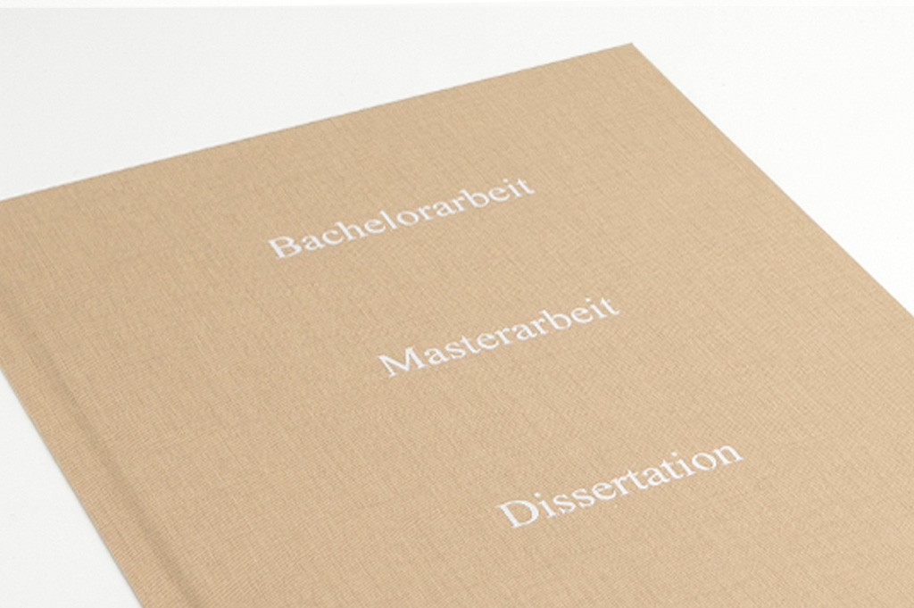 Hardcover ohne Beschriftung Hardcover: beige mit weißer Prägung